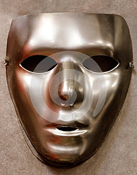 Blank Gold Half Face Mask Halloween Costume Isolated