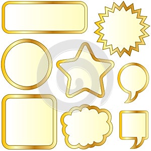 Blank gold textured bubble stickers photo