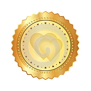 Blank golden label  template isolated on white background. Decorative border icon for frame. Golden stamp. Best Choice, Price
