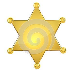 Prázdný zlatý šerif hvězda 