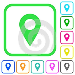 Blank GPS map location vivid colored flat icons icons