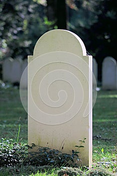 Blank gravestone