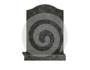 Blank gravestone isolated on white background