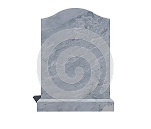 Blank gravestone isolated on white background