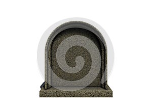 Blank gravestone isolated on white background