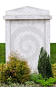 Blank gravestone isolated