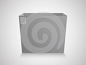 Blank gray cube on white background. 3d box template. inscription box