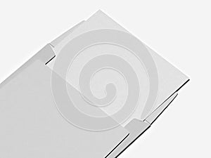 Blank gray envelope with paper sheet. 3d rendering