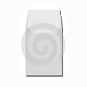 Blank gray envelope with white paper sheet . 3d rendering