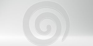 Blank gray gradient background with product display. White backdrop or empty studio with room floor. 3D rendering photo