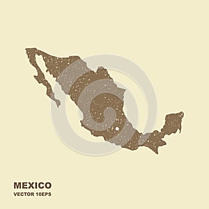 Blank gray similar Mexico map with scuffed effect photo