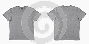 blank gray t-shirt set isolated  mock up tshirt for print.