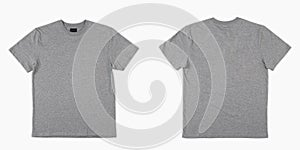 blank gray t-shirt set isolated  mock up tshirt for print. photo