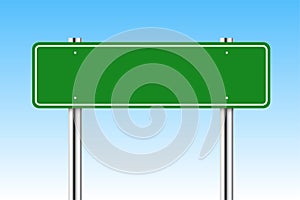 Blank Green Freeway Sign isolated
