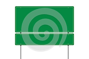 Blank Green Freeway Sign isolated