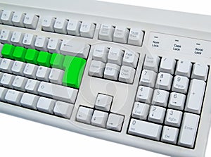 Blank green keyboard