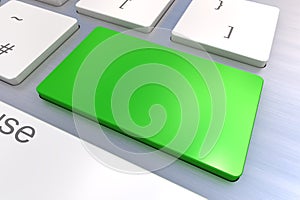 Blank Green keyboard button