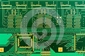 Blank green printed circuit board (PCB)