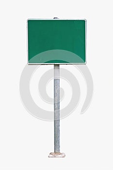 Blank Green Road Sign