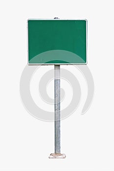 Blank Green Road Sign