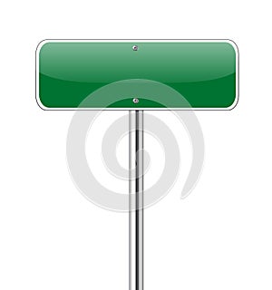 Blank Green Road Sign