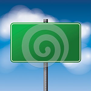 Blank Green Road Sign Illustration