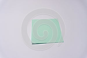 Blank green sticky notes