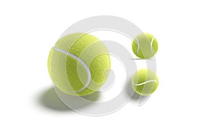 Blank green tennis ball mockup, different views