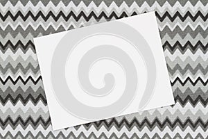 Blank greeting card on chevron