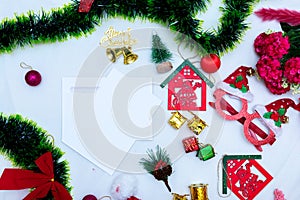 A Blank Greeting Card With Christmas Season Themed Decorations