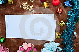 A Blank Greeting Card With Christmas Season Themed Decorations