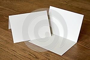Blank greeting card with envelope mock up