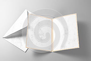 Blank greeting or invitation card and envelope