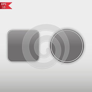 Blank grey web buttons for website or app. Vector eps10.