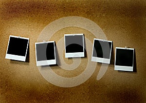 Blank Grunge Polaroids Pinned