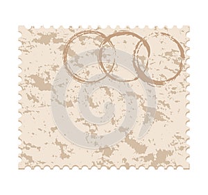 blank grunge post stamp on white background
