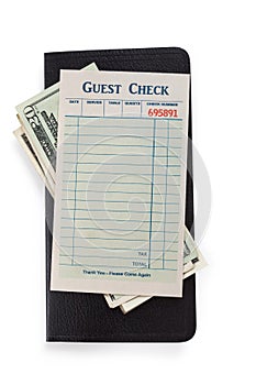 Blank Guest Check and dollar