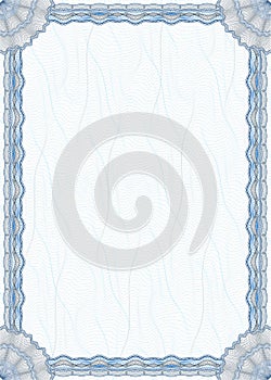 Blank guilloche border for diploma or certificate photo