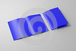 Blank half-folded flyer leaflet