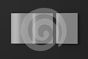 Blank half-folded flyer leaflet