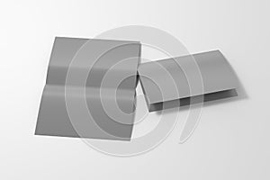 Blank half-folded flyer leaflet