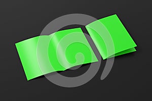 Blank half-folded flyer leaflet