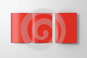 Blank half-folded flyer leaflet