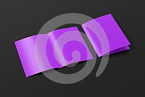 Blank half-folded flyer leaflet