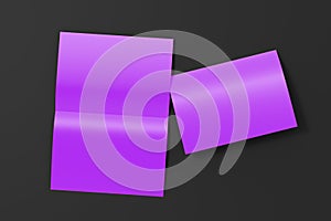 Blank half-folded flyer leaflet