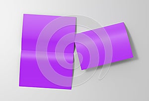 Blank half-folded flyer leaflet