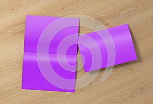 Blank half-folded flyer leaflet