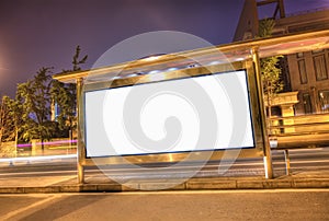 A blank hdr billboard on a bus stop