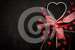 Blank heart shapes chalboard