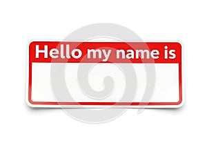Blank hello my name is sticker ready for customization